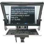 Glide Gear TMP100 Adjustable Teleprompter Beam Splitter 70/30 Glass w/ Carry Case