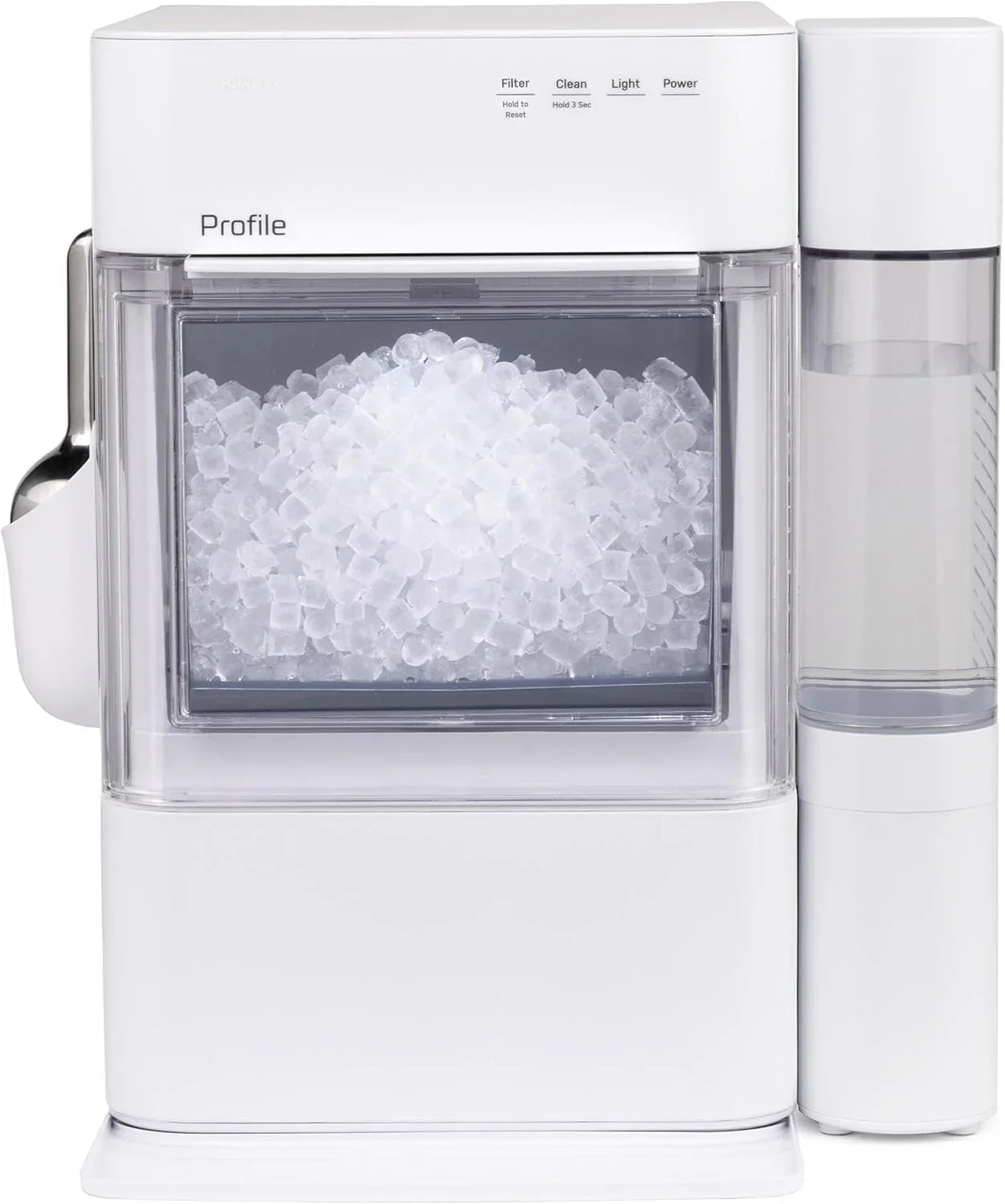 GE Profile Opal 2.0 Ultra Nugget Ice Maker with Side Tank and Scale Inhibiting Filter, Scoop Included, 38 lbs in 24 Hours, Pellet Ice Machine with WiFi & Smart Connected, Stainless Steel