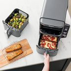 Ninja Doublestack XL 2 - Basket Air Fryer, Doublestack Technology Cooks 4 Foods at Once, Space Saving Design, 10 QT, 4 - in - 1, Smart Finish & Match Cook, SL400