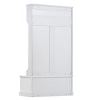Hall Tree with Upholstered Bench and Coat Rack, Entryway Bench with 3 Hooks, 3 Open Shelves, 2 Drawers & Storage Cabinets, Mudroom Bench with Storage and Hooks for Foyer, Entry Way, Hallway (Beige)