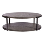Contemporary Gauntlet Gray Oval Coffee Table