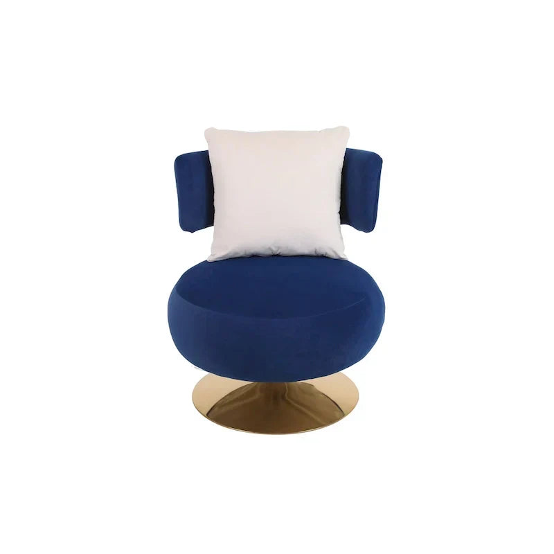 Round Barrel Chair with Fabric and Swivel Design