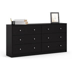 Pemberly Row 3PC Engineered Wood Dresser and Nightstands Bedroom Set in Black