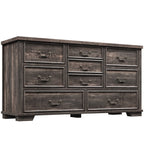 Enhomee Wood Dressers for Bedroom with 9 Drawers White Dresser Chest of Drawers for Living Room