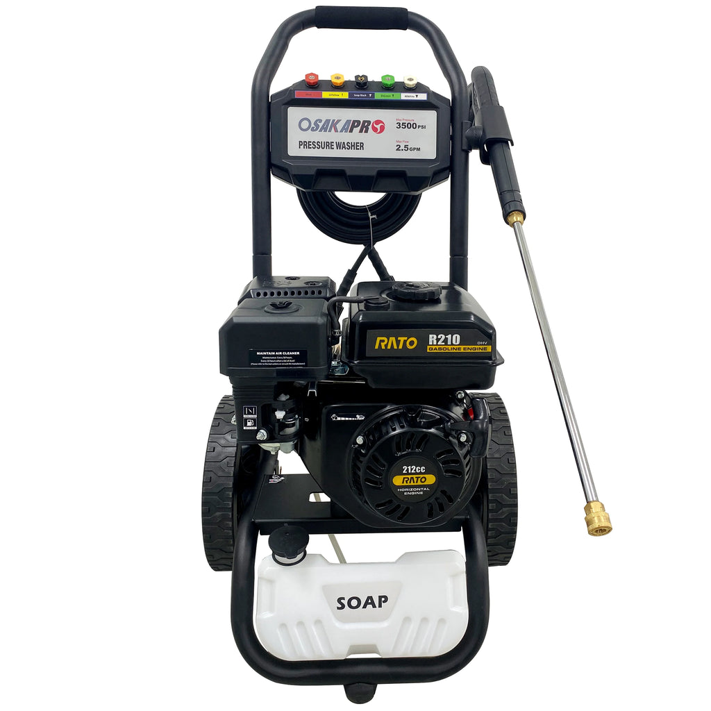 Pressure Washer Gas Powered, 3500PSI High Pressure Power Washer W/7.0HP Aluminum Pump, 210CC Powerful Engine, Maximum Spray 32.8FT, 4 Nozzles