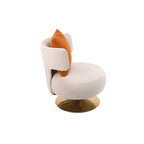 Round Barrel Chair with Fabric and Swivel Design