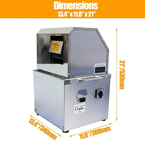 110V Electric Sugar Cane Press Juicer Machine, 800W Stainless Steel Desktop Sugarcane Juicing Crusher Extractor, with 3 Rollers for Home and Commercial