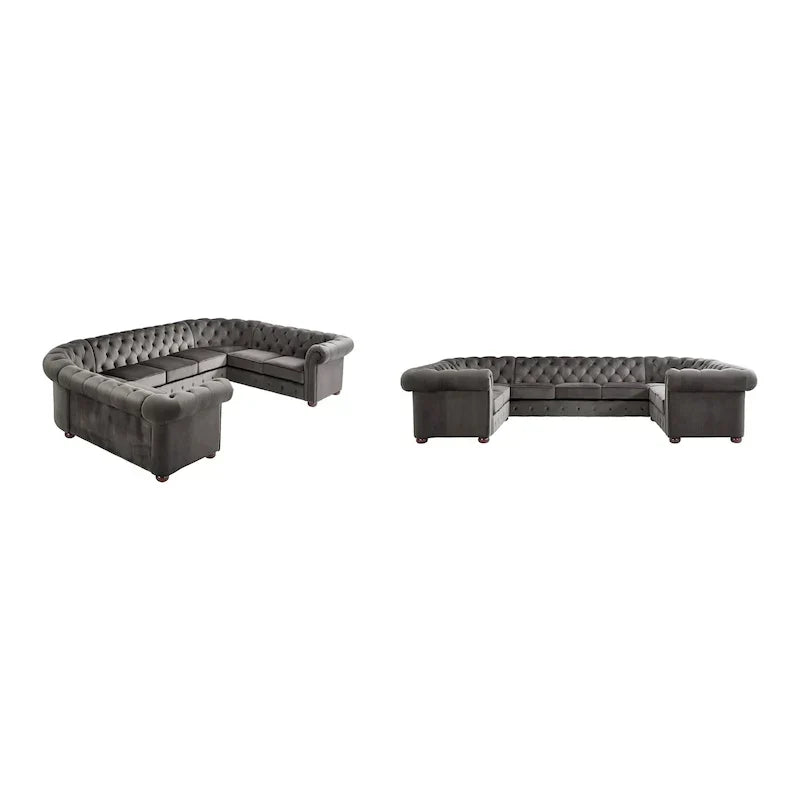 Gdansk 9-Person U-Shaped Chesterfield Sectional Sofa