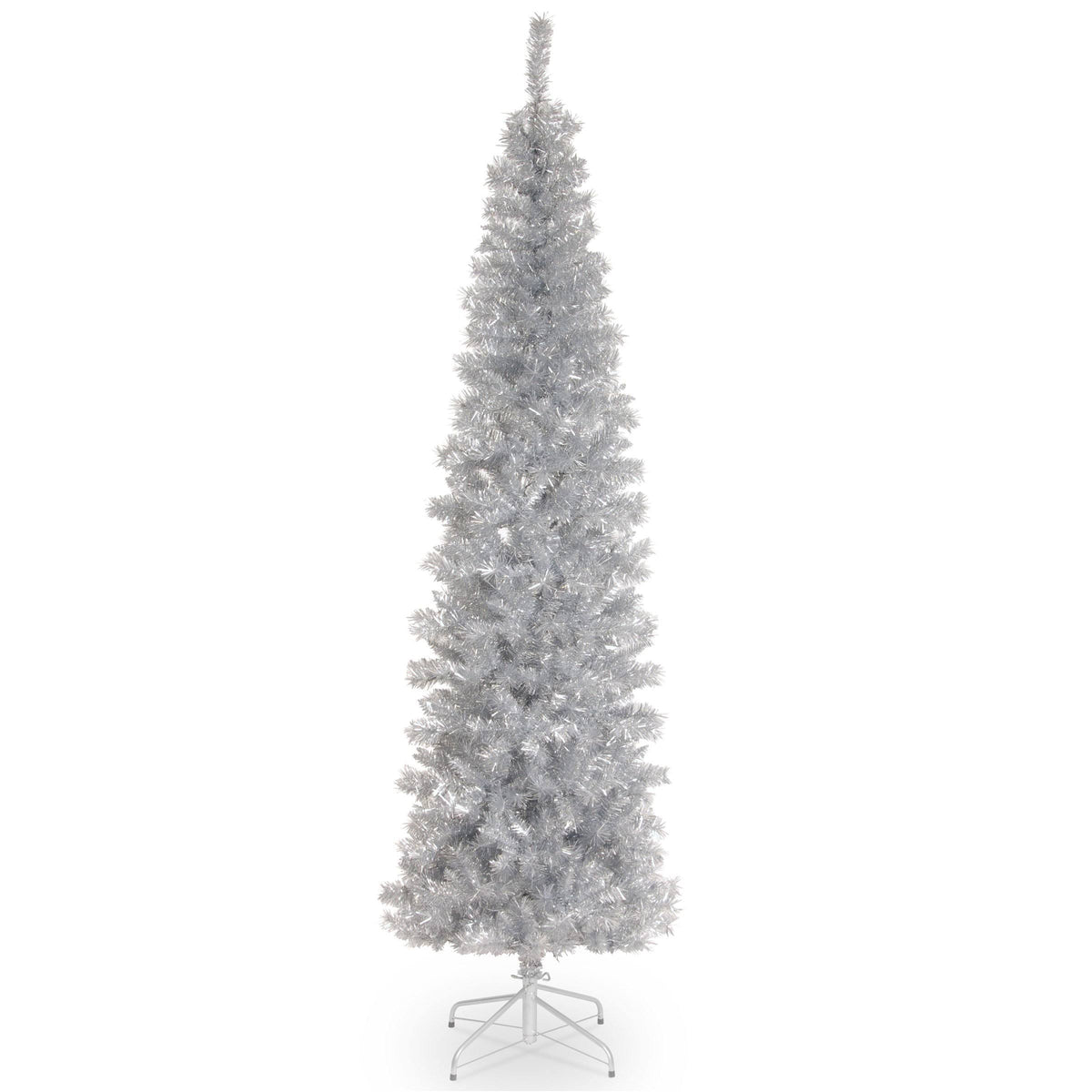 National Tree Company Artificial Tinsel Christmas Tree, Silver