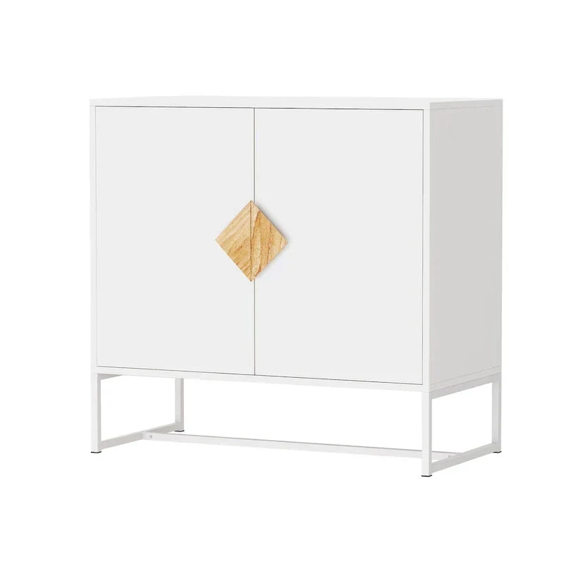 CUSchoice Solid Wood Square Handle 2-Door Sideboard