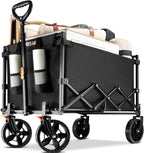 Uyittour Collapsible Wagon Cart Heavy Duty Foldable, Utility Grocery Wagon for Camping Sports Shopping