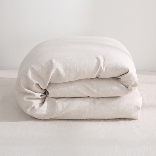 100% Pure Linen Duvet Cover with Button Closure and Corner Ties Soft & Breathable - Natural Full/Queen
