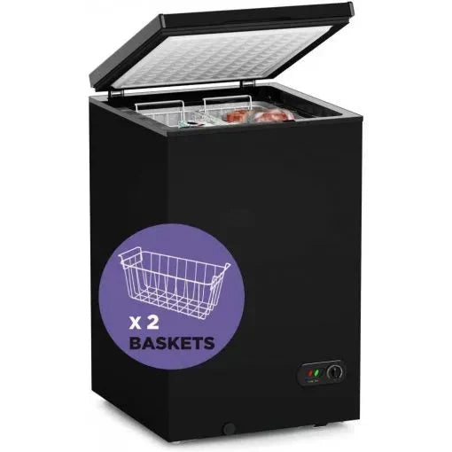 Northair 3.5 Cu Ft Chest Freezer, Black – Quiet Compressor, 2 Removable Baskets, 7 Temp Settings