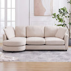 Mixoy Contemporary Minimalist Curved L-Shaped Sectional Sofa with Chaise - Luxurious Upholstered Design, Dimensions: 41.3in x 89in x 31.8in
