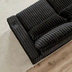 126W Large L-Shaped Corduroy Sofa with USB Charging Port