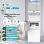 VECYS 3 5 gal Water Dispenser with Ice Maker, 27LBS Daily Ice & Child Lock