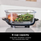Ninja Crispi 4-in-1 Portable Glass Air Fryer Cooking System, 1500W, 4QT & 6-Cup TempWare Glass Containers with Storage Lids, Microwave, Freezer & Dishwasher Safe