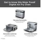 Ninja Foodi 9 in 1 Digital Air Fry Oven, Convection Oven, Toaster, Air Fryer with Flip Away Storage, Air Roast, Bake, Broil, Dehydrate, Reheat, Stainless Steel (102A) : Home & Kitchen