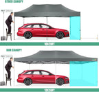 COBIZI 10x20 Heavy Duty Pop up Canopy Tent with 6 sidewalls Easy Up Commercial Outdoor Canopy Wedding Party Tents for Parties All Season Wind & Waterproof Gazebo with Roller Bag,Black(Frame Thickened)