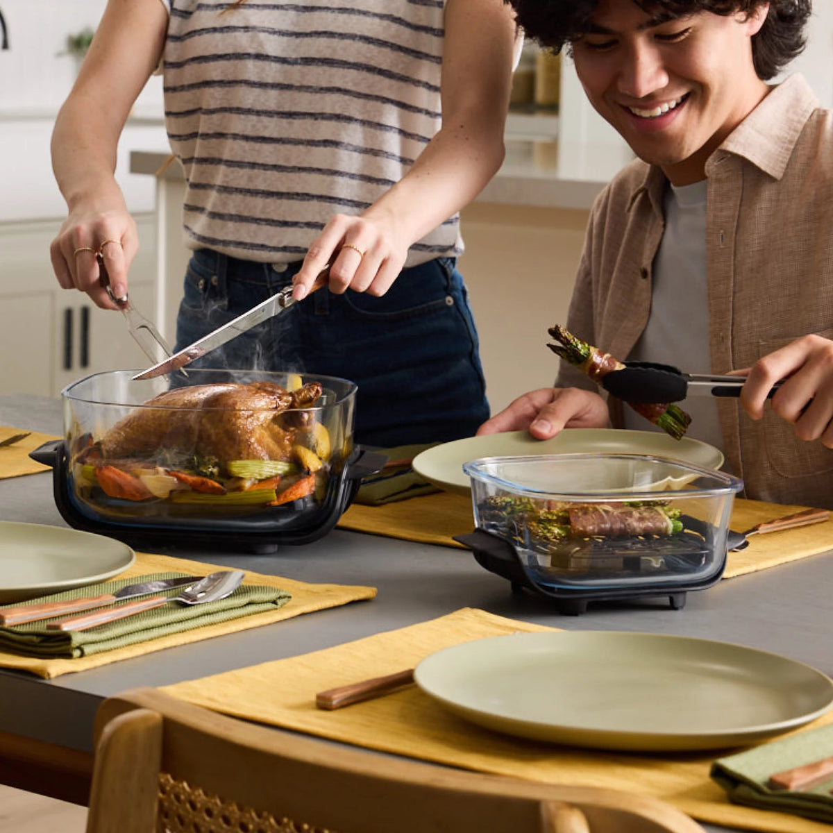 Ninja Crispi 4 - in - 1 Portable Glass Air Fryer Cooking System, 4 - Qt & 6 - Cup Containers, Cyberspace