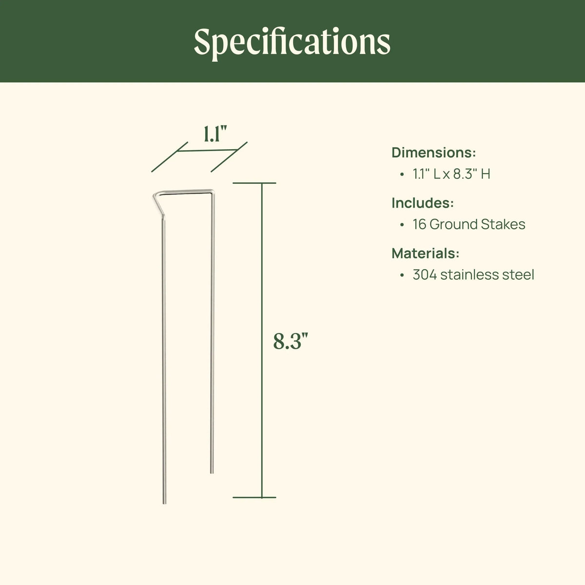 Cloche Ground Stakes - 16 Pack