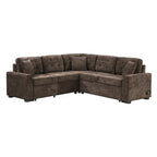 82.6-Inch L-Shaped Sleeper Sofa with Pull-Out Feature, Wheels, USB Ports, and Power Sockets - Dimensions: 82.6W x 82.6D x 33H