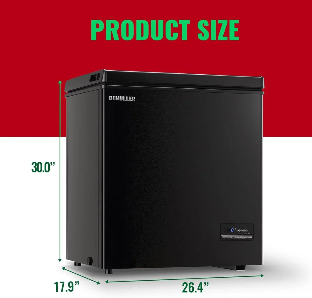 Chest Freezer 5.0Cubic Feet Deep Freezer Freestanding Freezers with 2 Removable Stainless Steel Basket, Mini Freezer Top Open Door Compact Freezer with Electronic Control 41℉ to -15℉BLACK