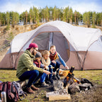 UNP Camping Tent 10-Person-Family Tents, Parties, Music Festival Tent, Big, Easy Up, 5 Large Mesh Windows, Double Layer, 2 Room, Waterproof, Weather Resistant, 18ft x 9ft x78in