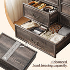 Enhomee Wood Dressers for Bedroom with 9 Drawers White Dresser Chest of Drawers for Living Room