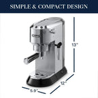De'Longhi Dedica Espresso Machine with Manual Milk Frother