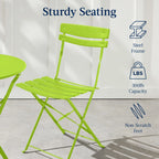 Best Choice Products 3-Piece Small Bistro Set, Folding Patio Furniture Set of 2 Chairs and Table - Black