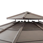 10 ft. x 10 ft. Cedar Framed Gazebo with Steel 2-Tier Hip Roof Hardtop