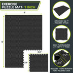 Checkered Exercise Puzzle Mat 1-in | Black