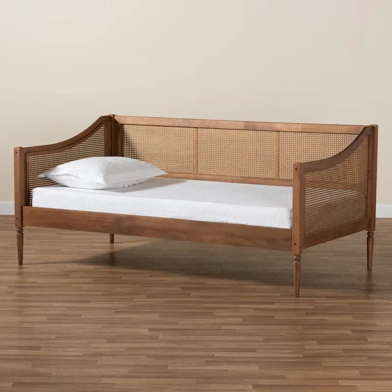 Ogden Mid-Century Modern Synthetic Rattan Daybed-Twin
