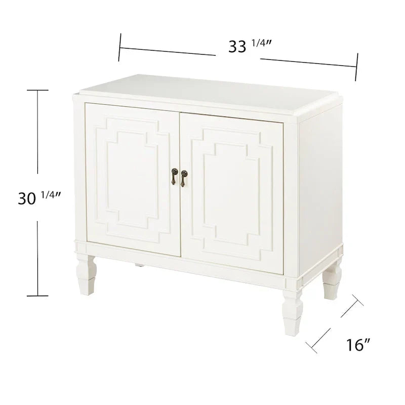 SEI Furniture Taborley Antique White Double-Door Accent Cabinet" can be rewritten as:"SEI Furniture Taborley Antique White Double-Door Accent Storage Cabinet