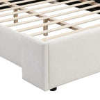 Isabella Queen White Upholstered Bed with Tall Wingback Headboard by Christopher Knight Home