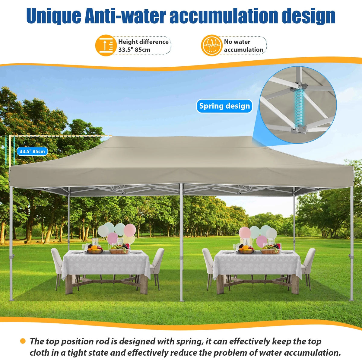 HOTEEL 10x15 Heavy Duty Canopy Tent ,Pop up Canopy for Parties Wedding,Commercial Easy up Gazebo with Roller Bag,UV 50+ &,White