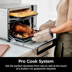 Ninja Countertop Oven Double Stack XL & Air Fryer with Pro Cook System, 12 in 1, Flexdoor, FlavorSeal, SMART FINISH with DualZone Technology, Air Fryer, Bake, Broil, Reheat, Stainless Steel, DCT651