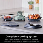 Ninja Crispi 4 - in - 1 Portable Glass Air Fryer Cooking System, 4 - Qt & 6 - Cup Containers, Cyberspace