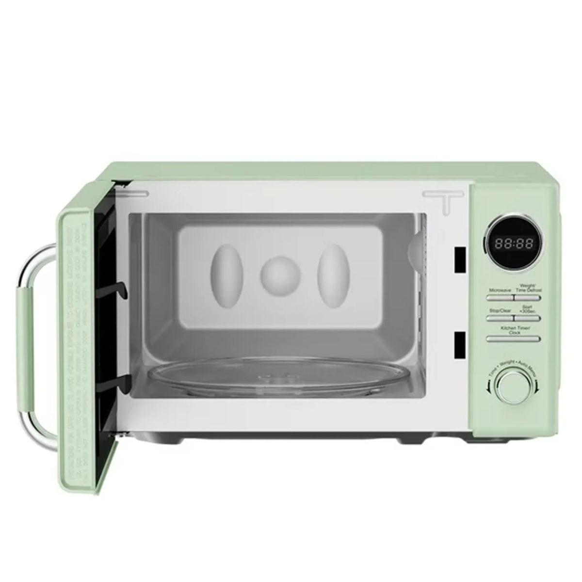Open Box Magic Chef 0.7 Cubic Feet 700 Watt Classic Retro Microwave, Green