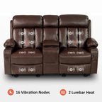 MCombo Faux Leather Electric Reclining Sofa with Heat and Massage - Models 6095/6075/6077