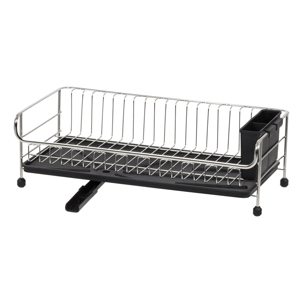 1-tier Slim Dish rack with Drain Spout Black | Black