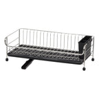 1-tier Slim Dish rack with Drain Spout Black | Black