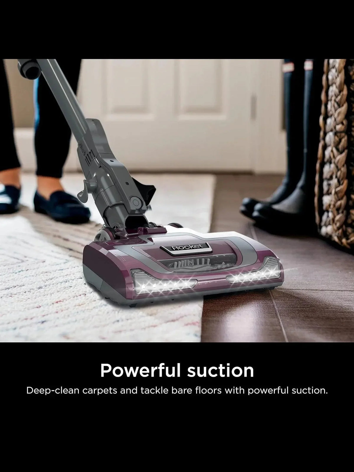 Shark Rocket Deluxe Pro Corded Stick Vacuum, Lightweight, XL Dust Cup, LED Headlights, Pet Hair Tools, Bordeaux/Silver