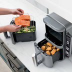 Ninja Doublestack XL 2 - Basket Air Fryer, Doublestack Technology Cooks 4 Foods at Once, Space Saving Design, 10 QT, 4 - in - 1, Smart Finish & Match Cook, SL400