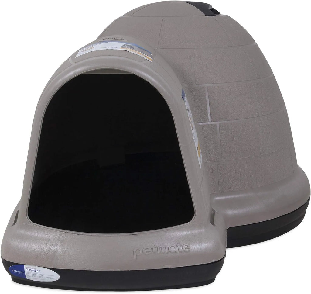 Petmate Indigo Dog House (Igloo Dog House. Made in USA with 90% Recycled Materials. All-Weather Protection Pet