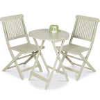 Best Choice Products 3-Piece Acacia Wood Bistro Set, Folding Patio Furniture w/ 2 Chairs, Table - Natural