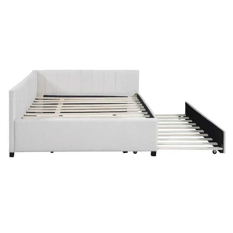 Merax Upholstered Full-Size Daybed with Trundle Feature