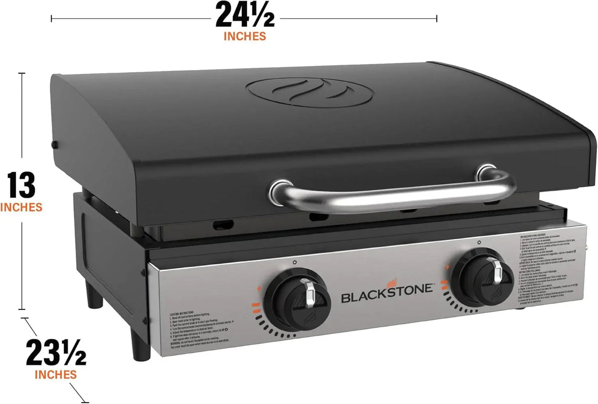 Blackstone 1666 22” Tabletop Griddle with Stainless Steel Faceplate, Powder Coated Steel, Black