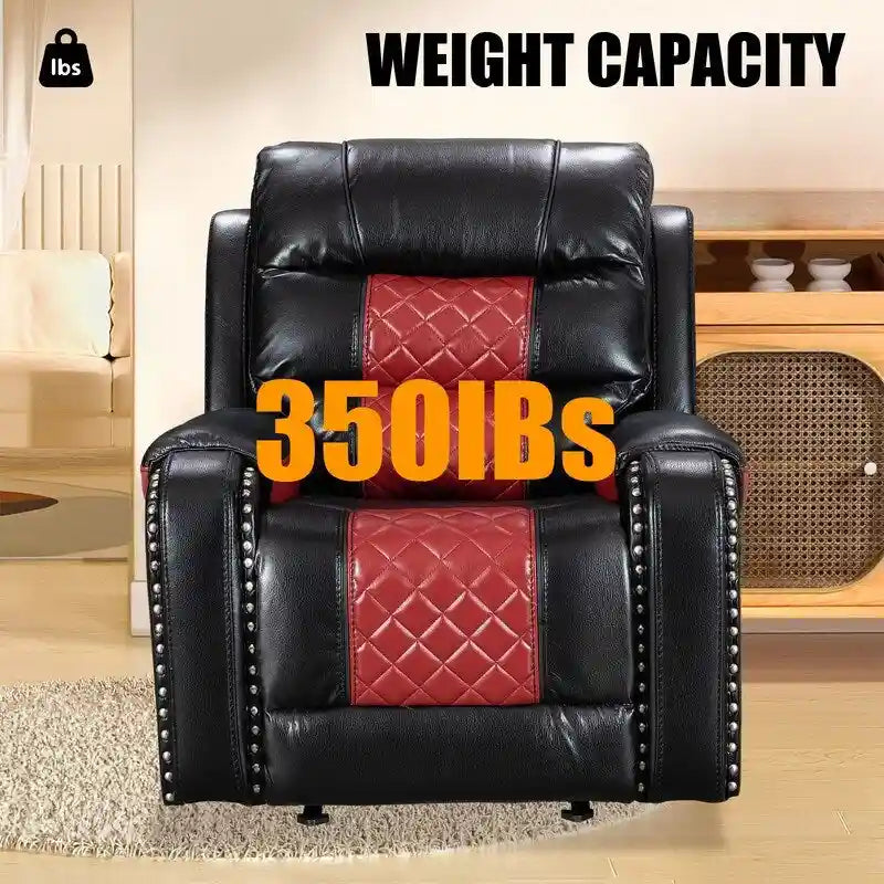 Spacious Faux Leather American-Style Recliner Chair for Living Room